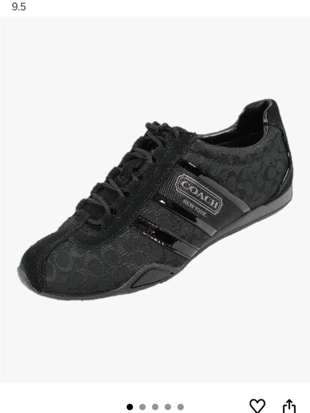 Coach Men’s Black Signature Logo Low-Top Sneaker
